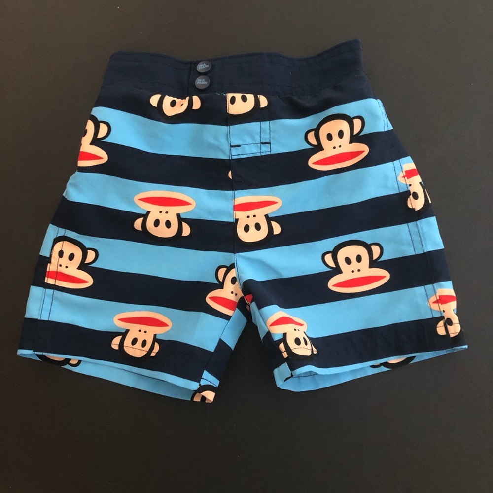 Paul Frank Julius Monkey Striped Board Shorts Size 12 Months